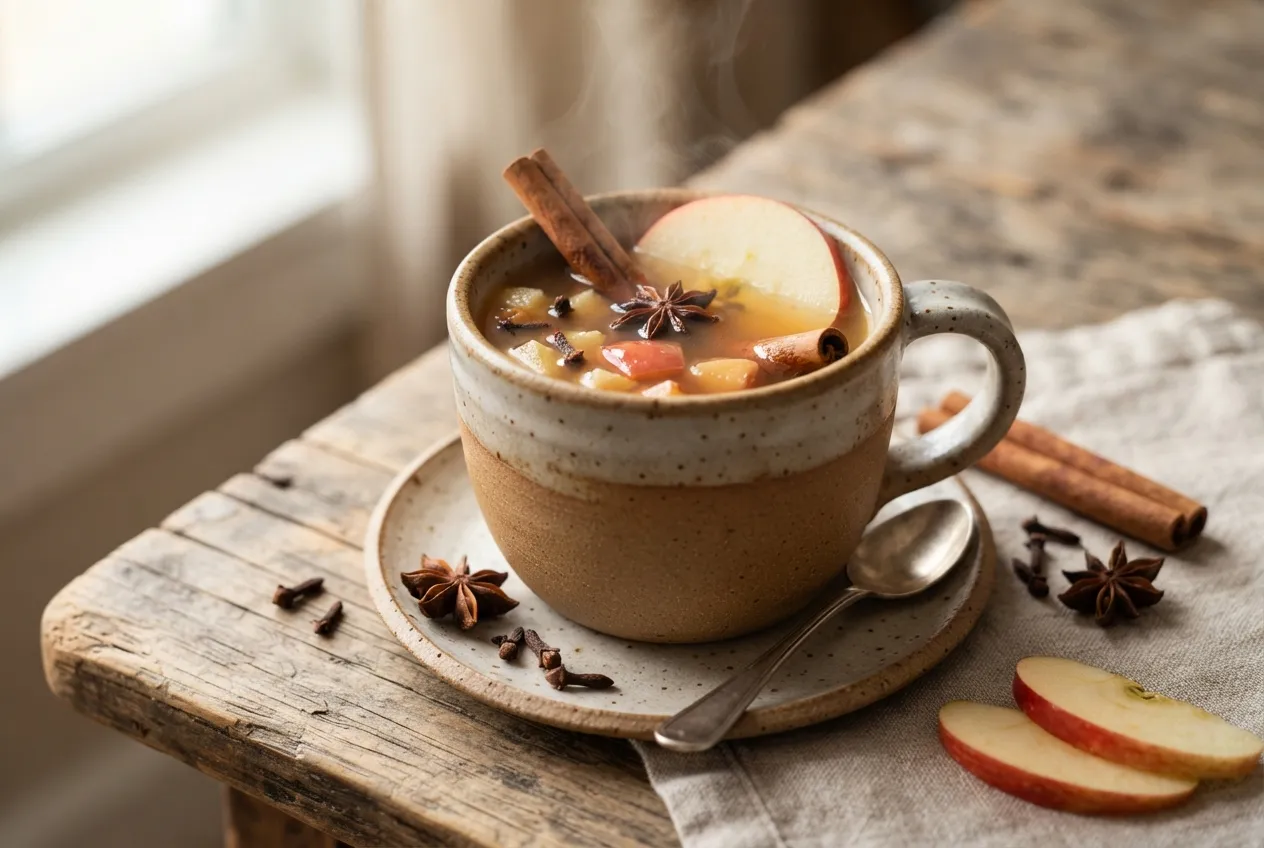 Bebida de manzana y canela para un desayuno reconfortante
