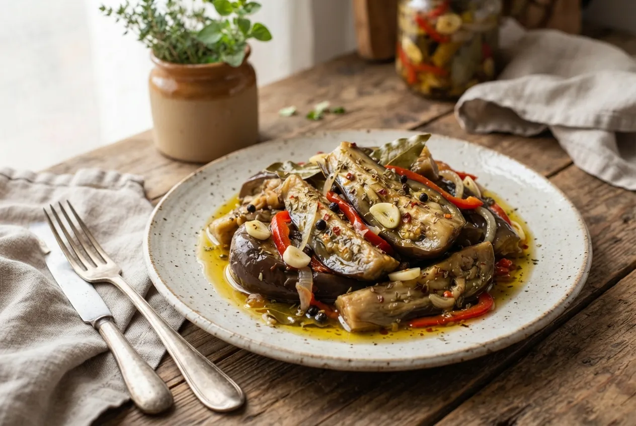 Berenjenas al escabeche caseras para conservar