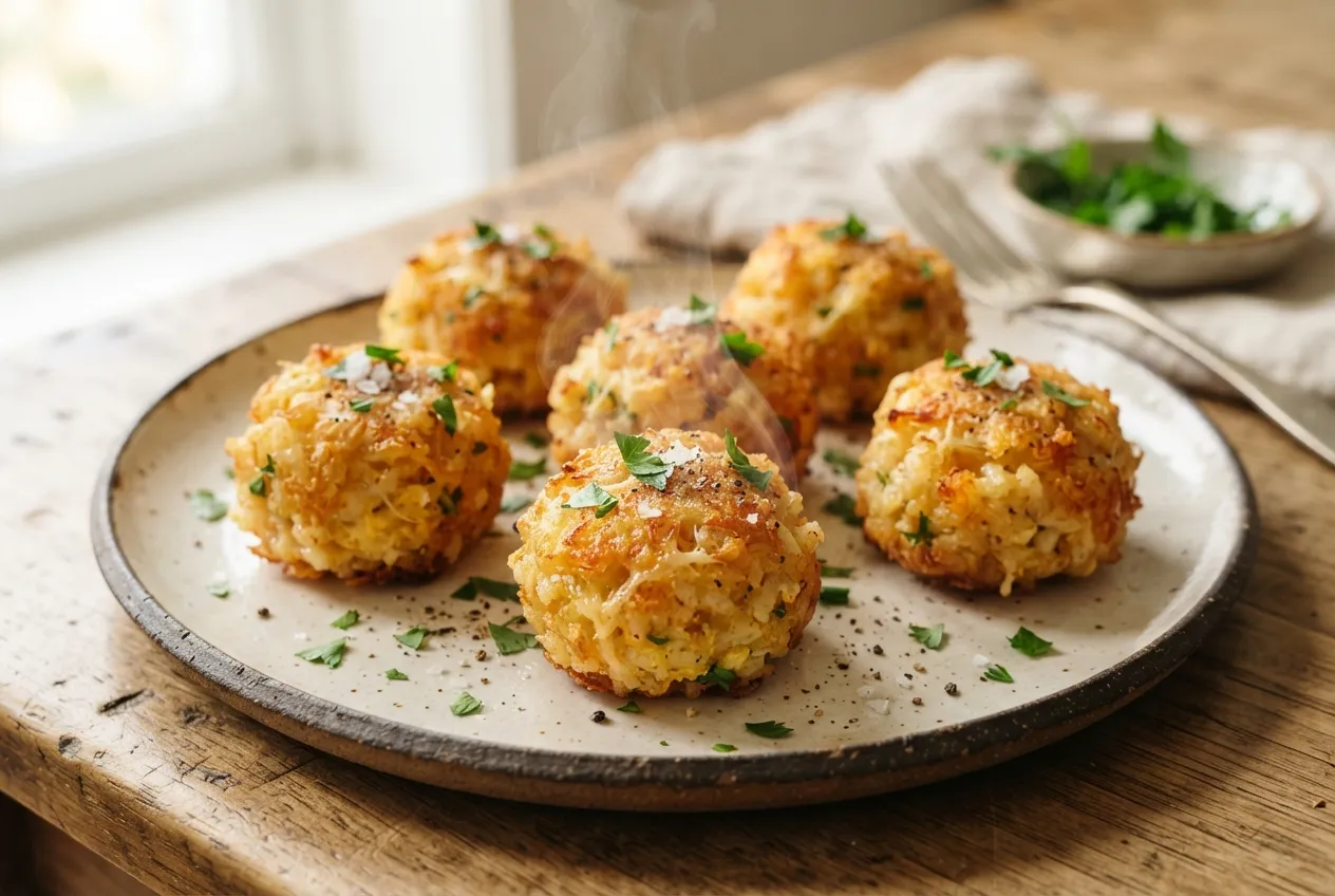 Bolas de arroz con queso para desayunos salados