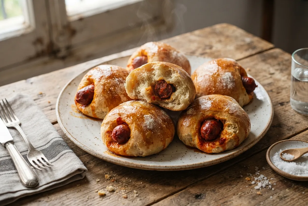 Bollos preñaos con chorizo caseros