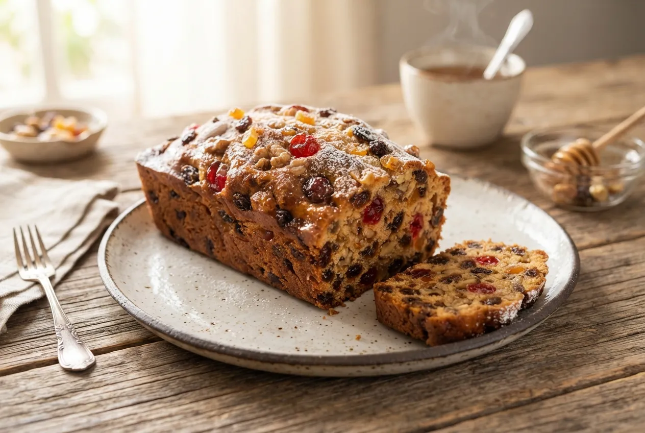 Budín inglés con frutas secas para el desayuno