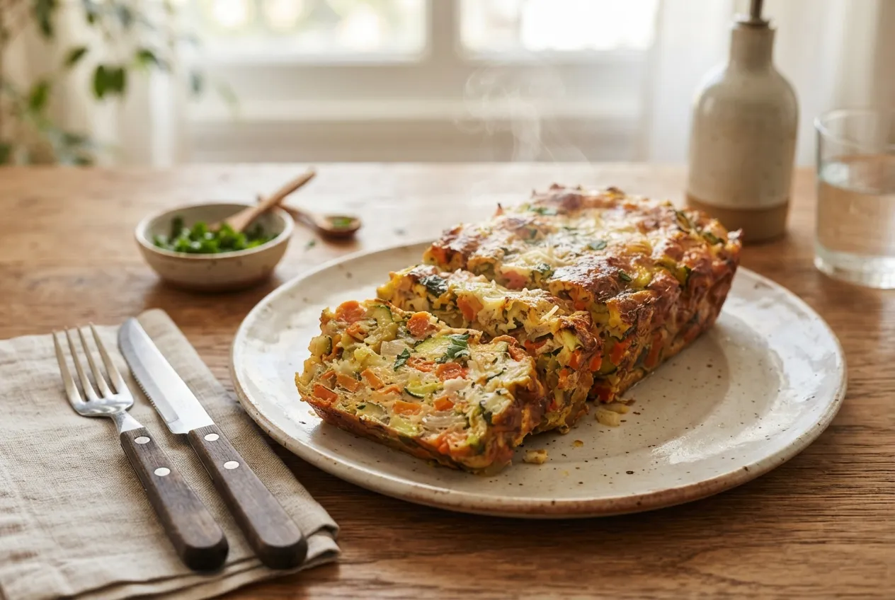 Budín de verduras y queso para aprovechar sobras