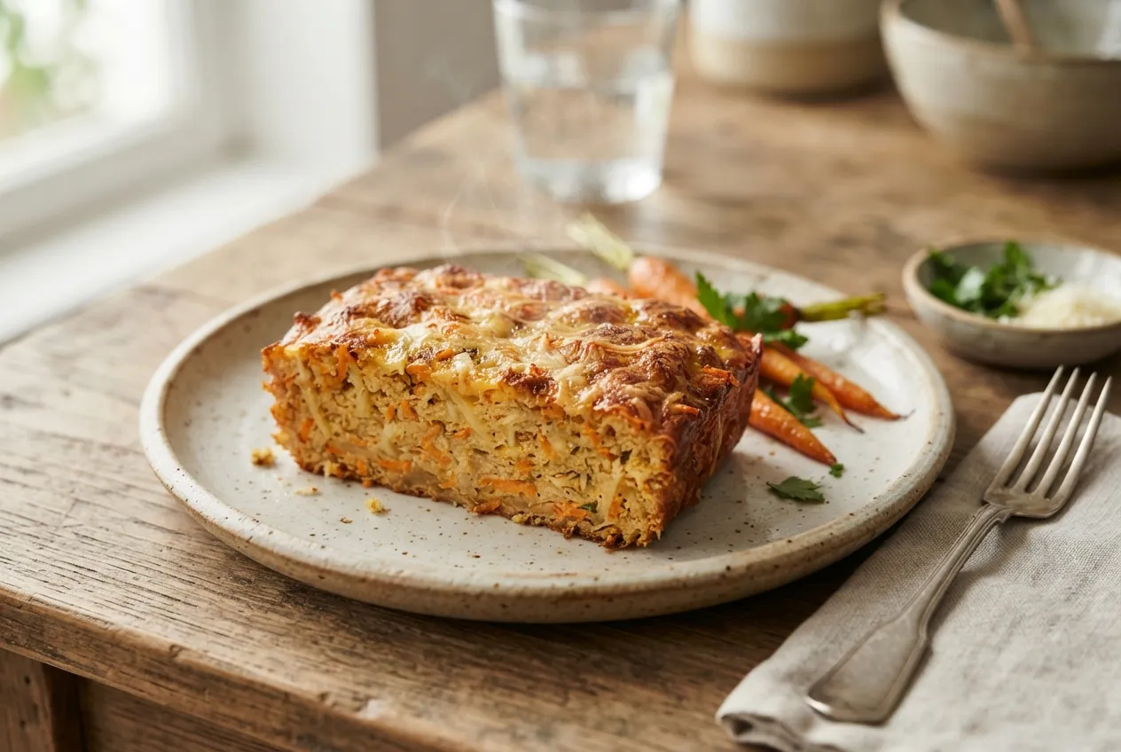 Budín de zanahoria y queso rallado al horno