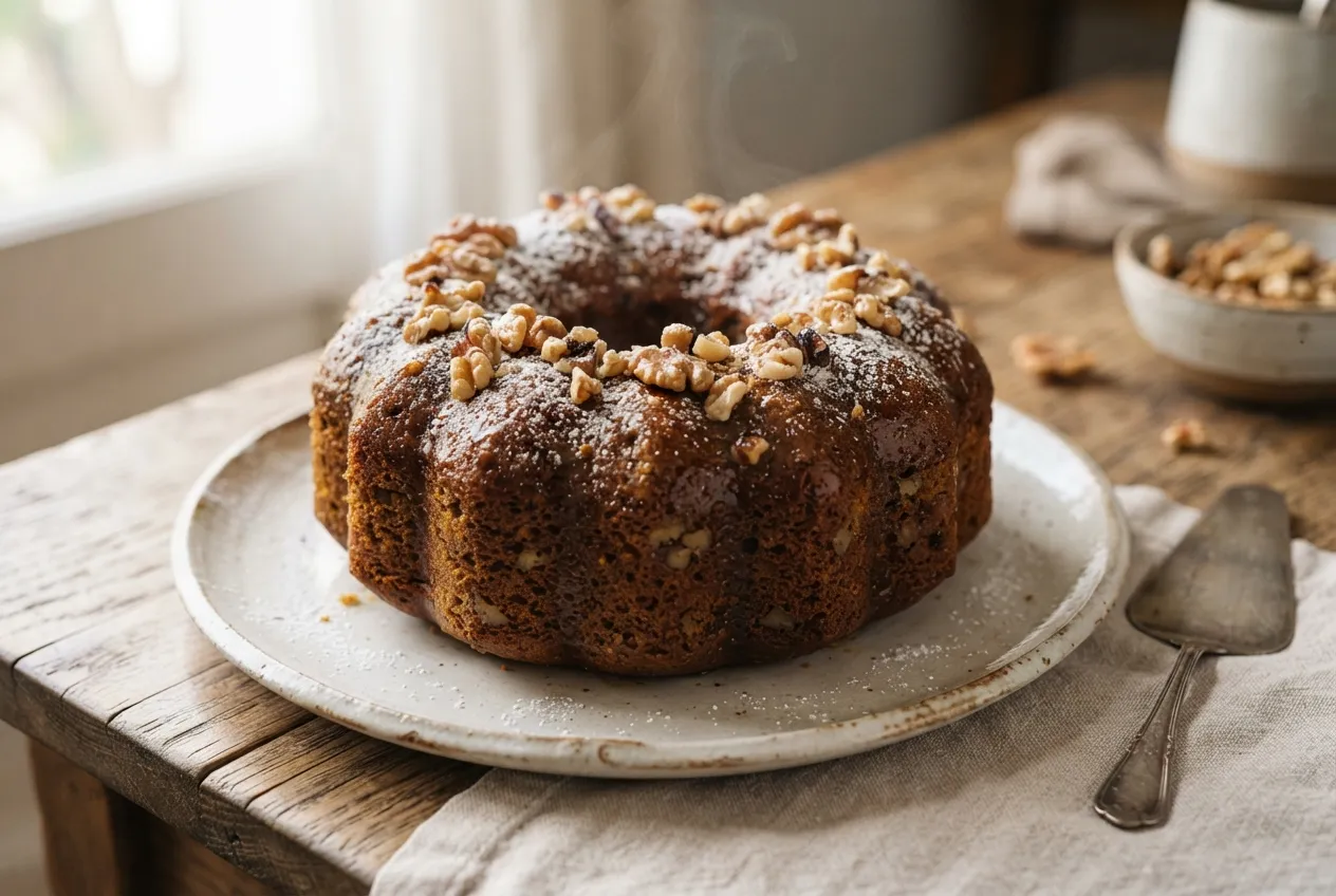 Budín de zapallo dulce con nueces y especias
