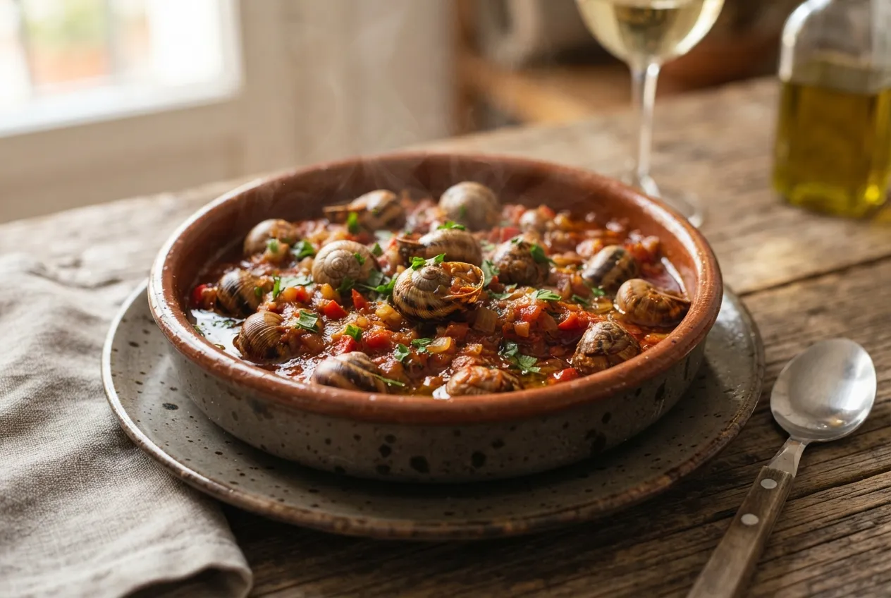 Caracoles en salsa picante tradicional