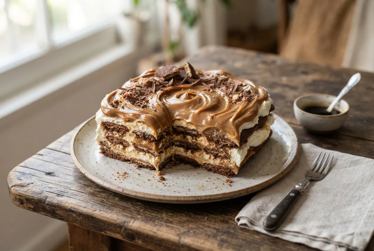 Chocotorta de ricota y dulce de leche sin horno