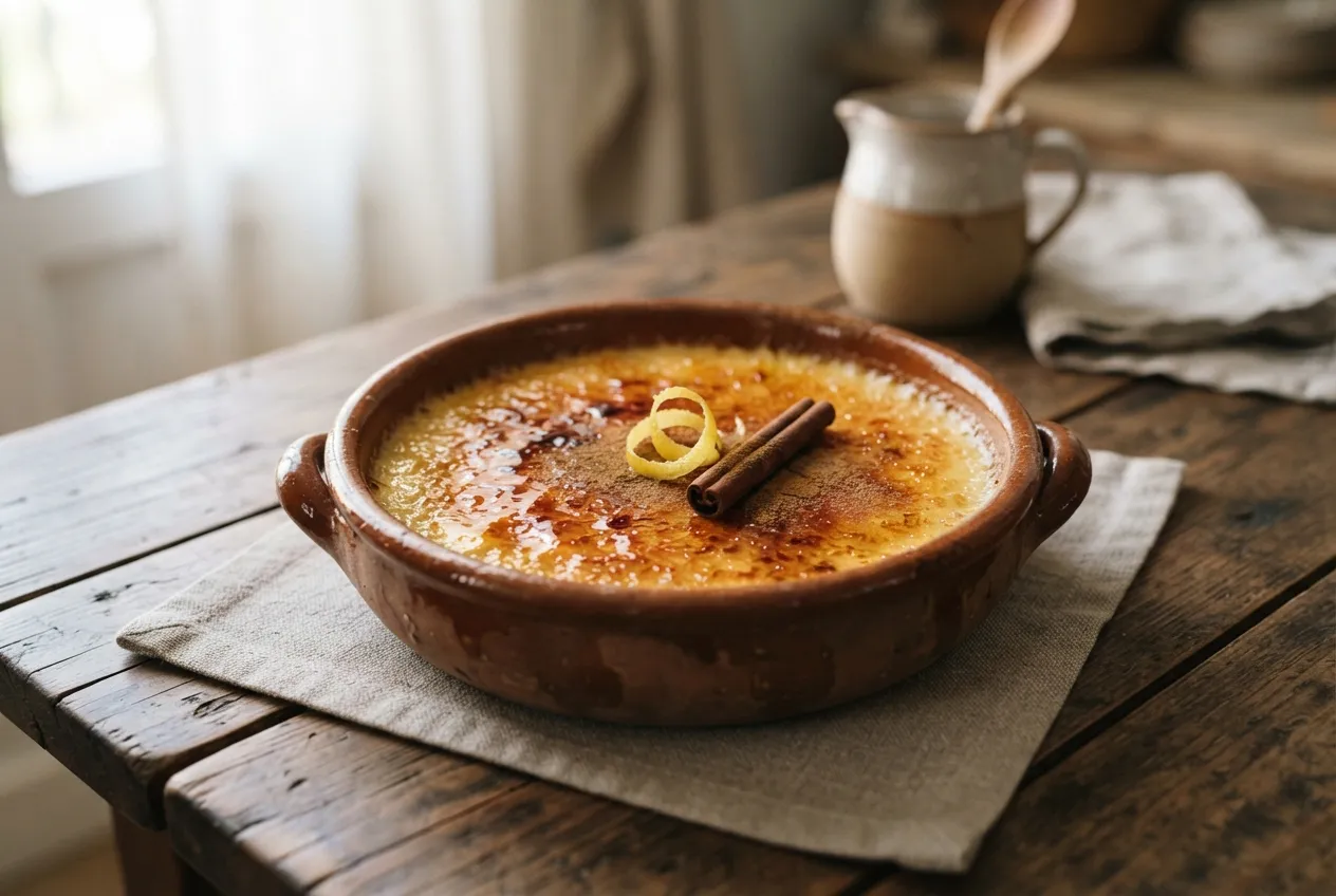 Crema catalana casera con canela y limón