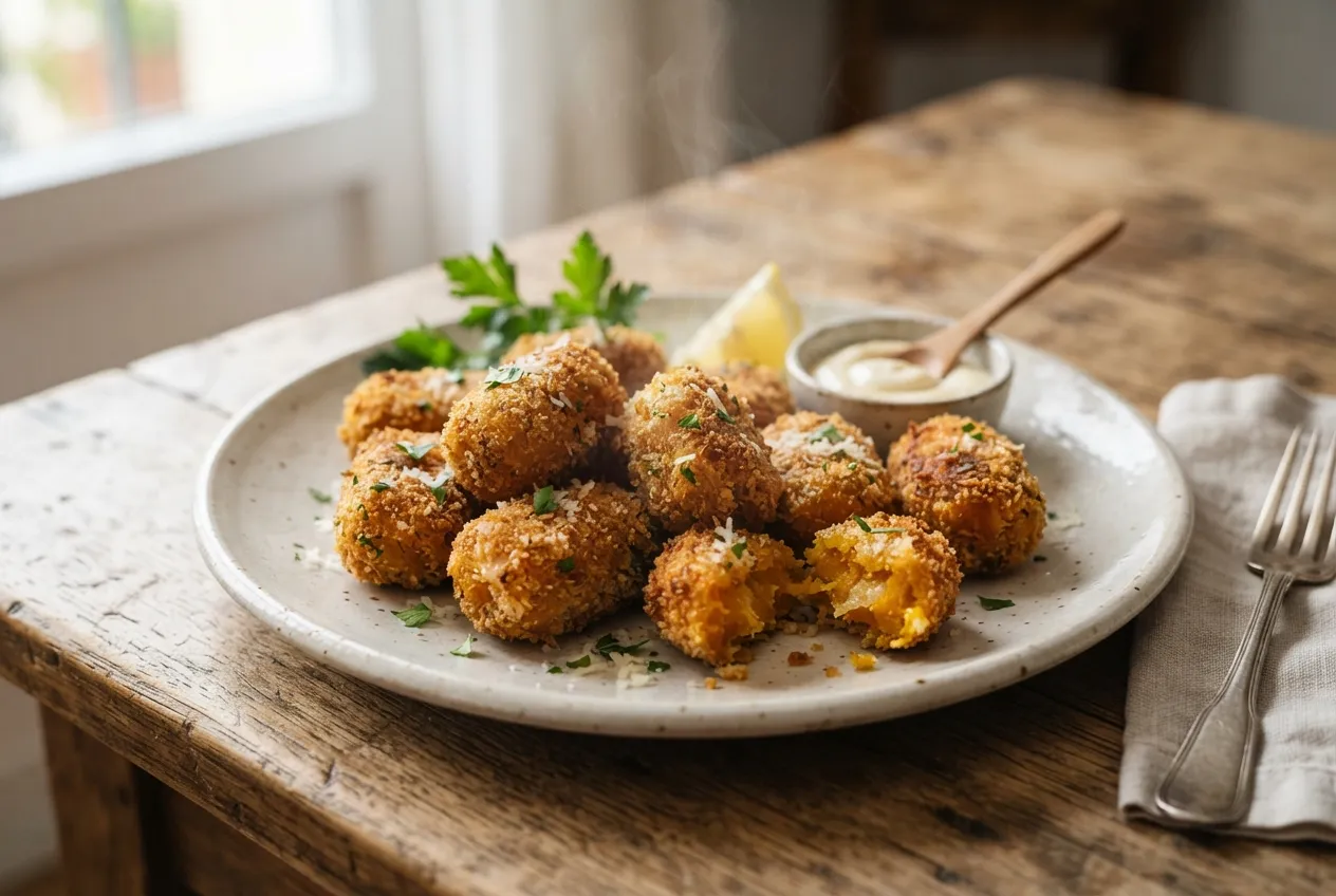 Croquetas de calabaza con queso parmesano
