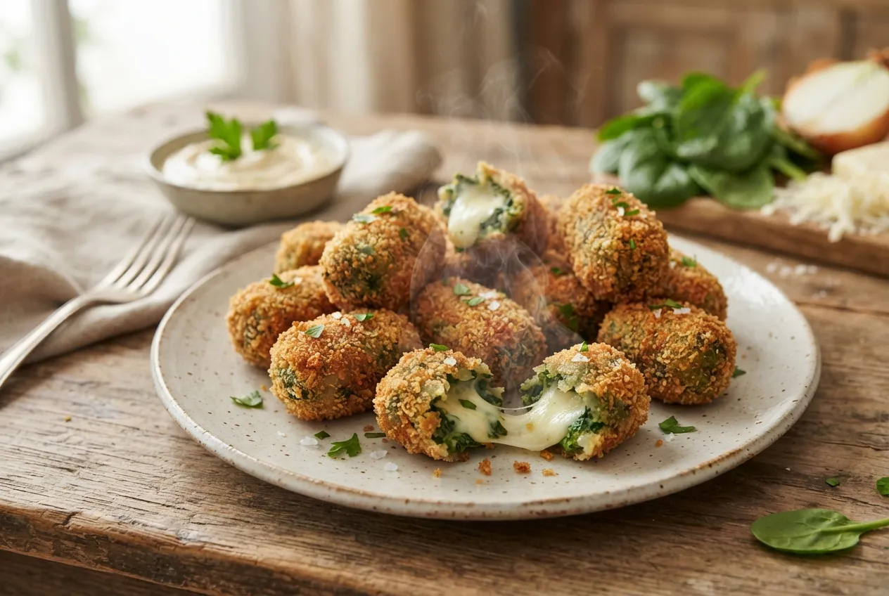 Croquetas de espinaca y queso para picadas rápidas