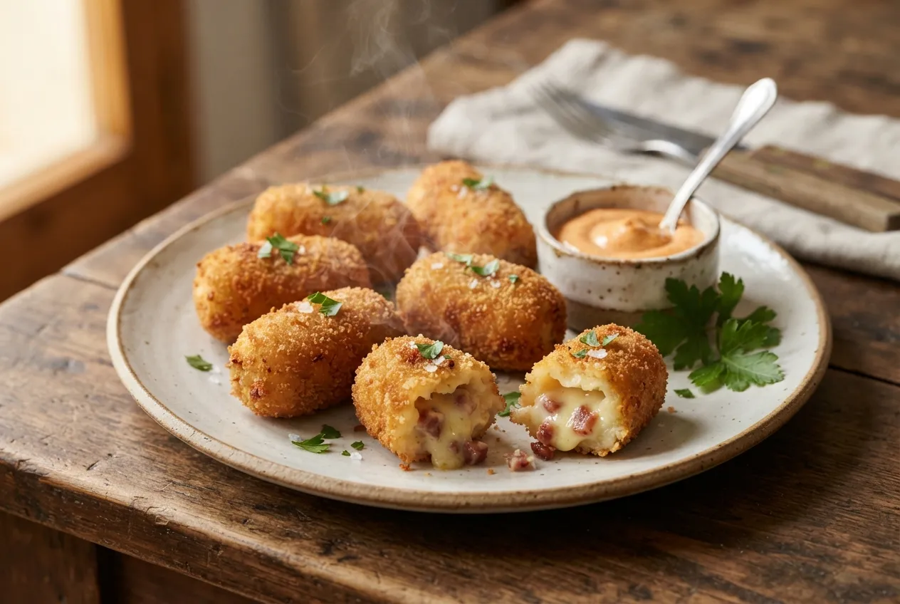 Croquetas de jamón ibérico y queso manchego