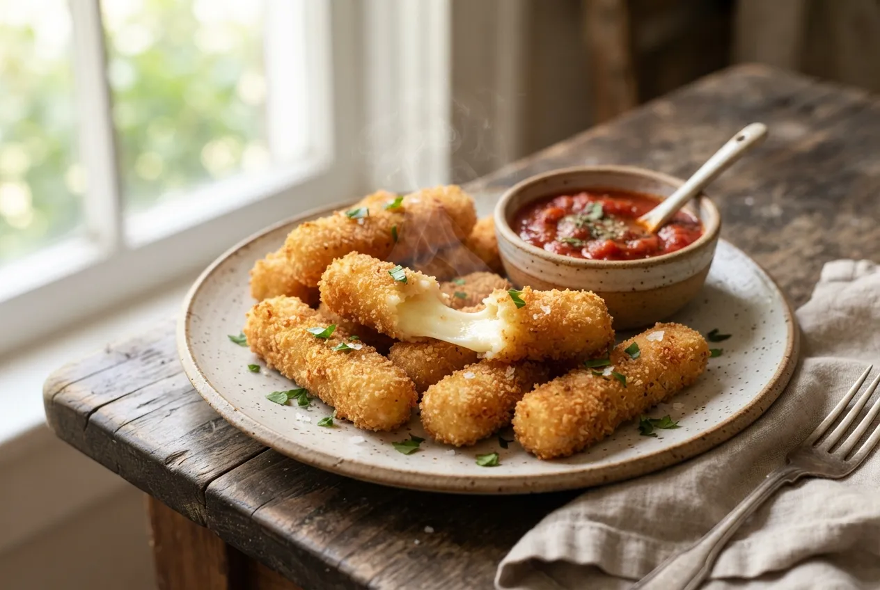Deditos de muzzarella sin aceite en air fryer