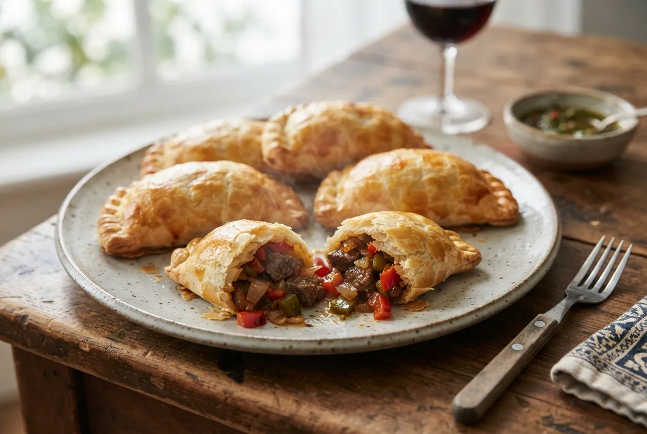 Empanadas de carne cortada a cuchillo al estilo tradicional
