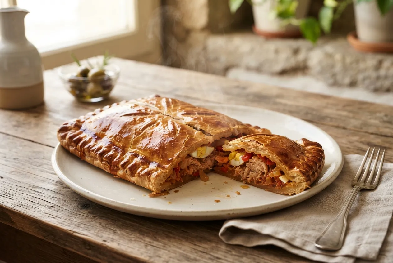 Empanadas gallegas de atún con pisto y huevo duro