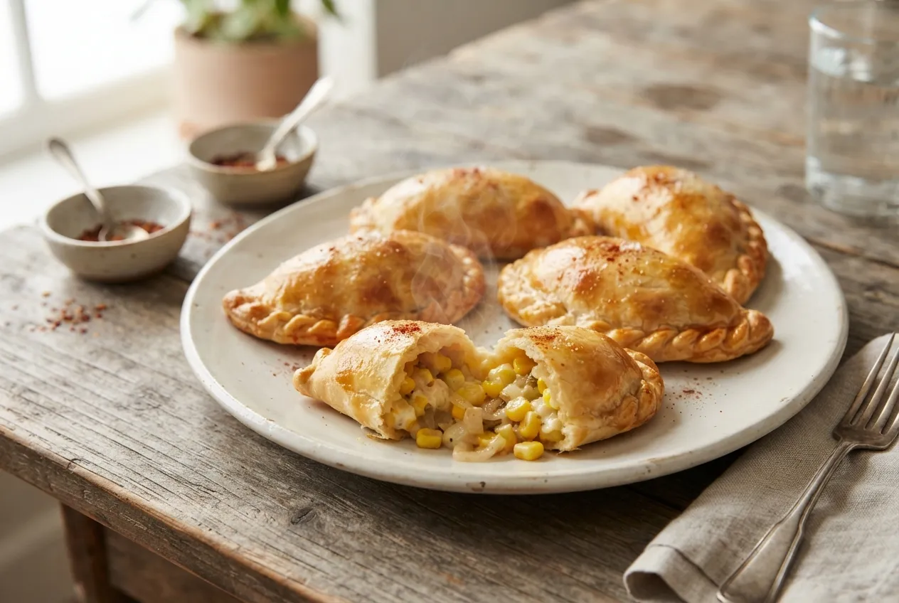 Empanadas de humita con masa casera y choclo fresco