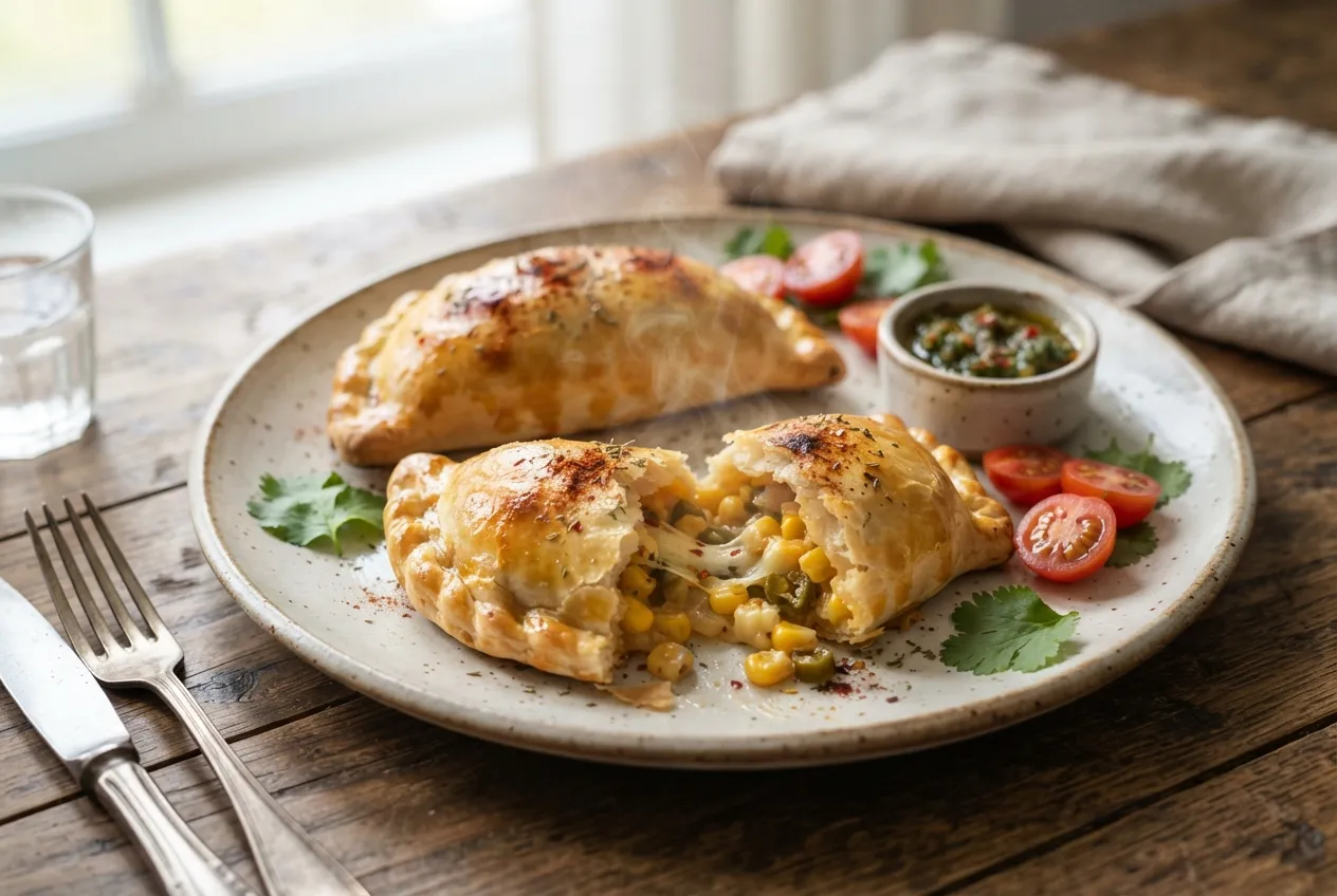 Empanadas de humita con queso cremoso y jalapeños
