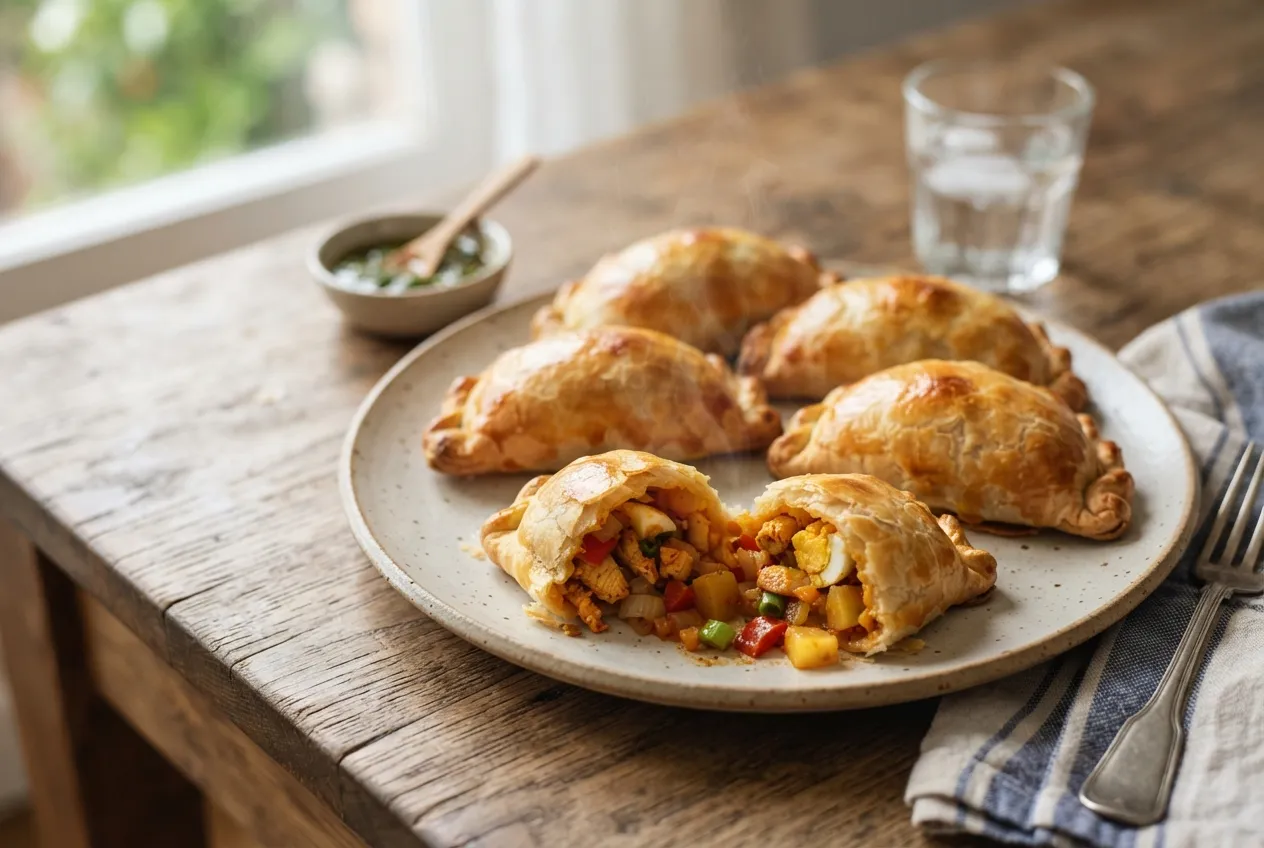 Empanadas de pollo con verduras y especias argentinas