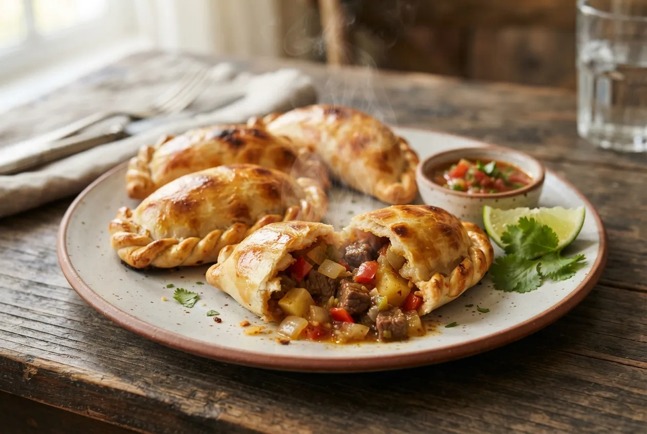 Empanadas salteñas con carne, papa y especias