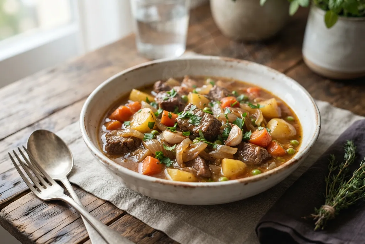 Estofado de carne con papas y zanahorias