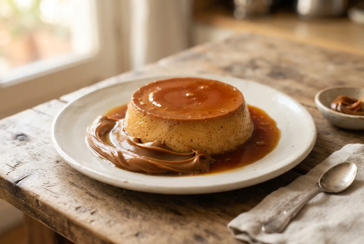 Flan Casero con Dulce de Leche