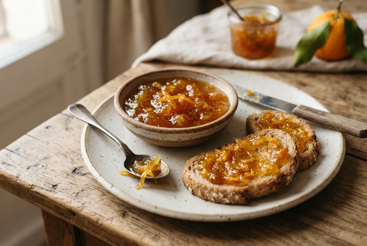 Mermelada casera de naranja amarga sin azúcar