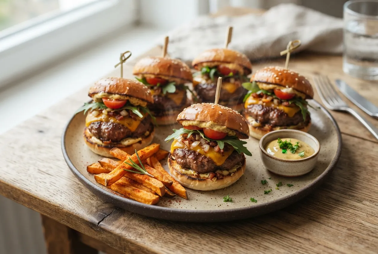 Mini hamburguesas caseras en air fryer