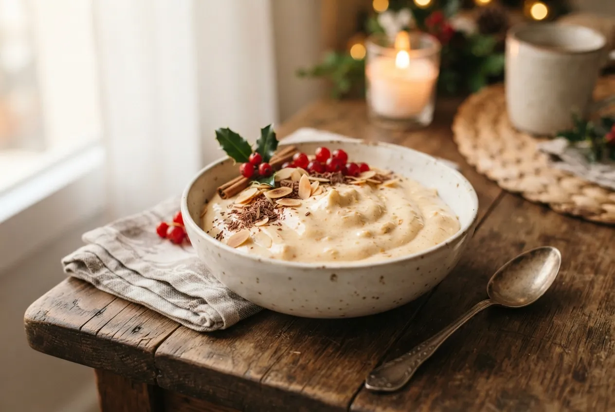 Mousse de turrón blando para postre navideño