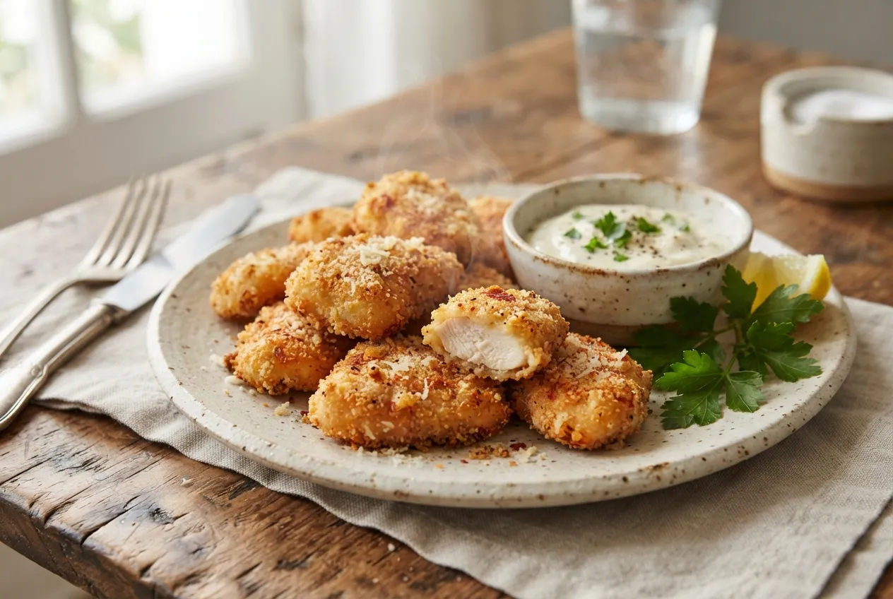 Nuggets caseros de pollo en air fryer