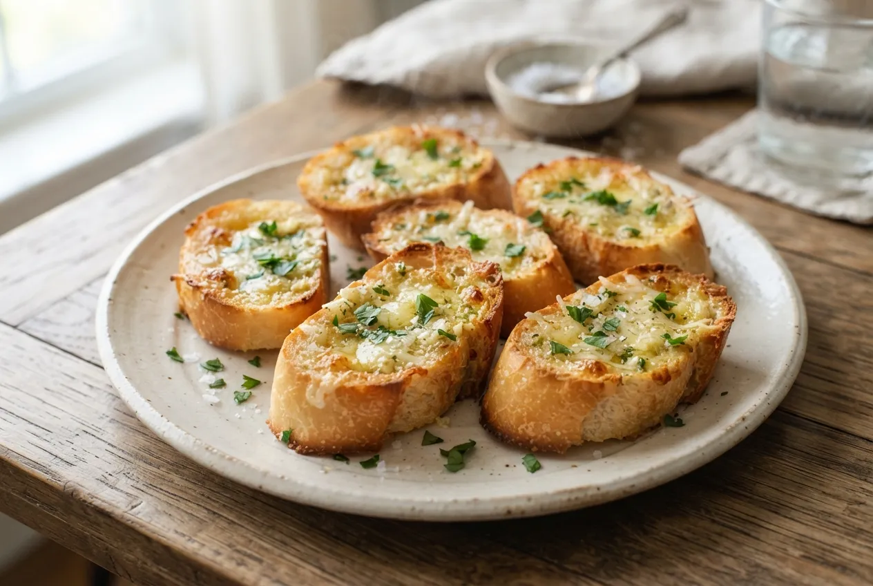 Pan de ajo casero en air fryer para acompañar