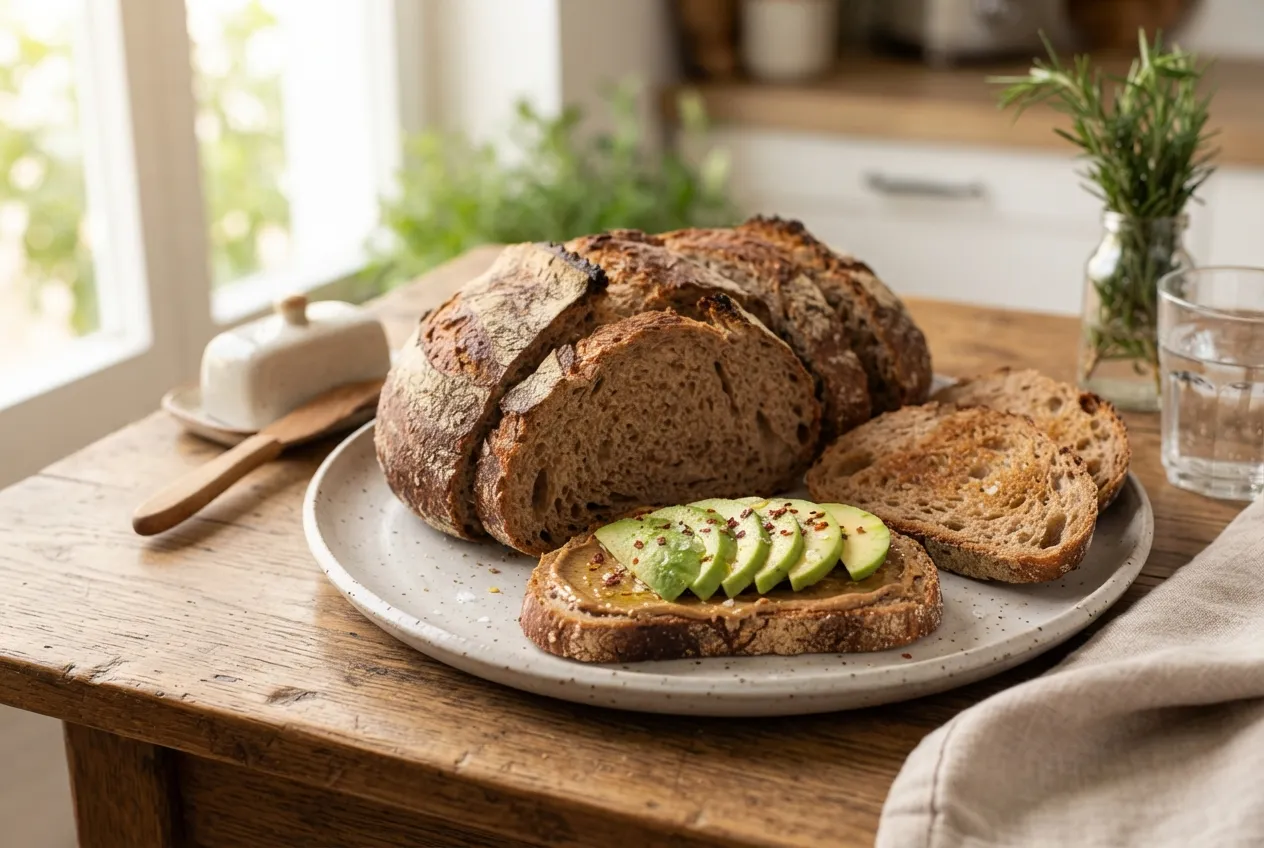 Pan integral casero para tostadas saludables