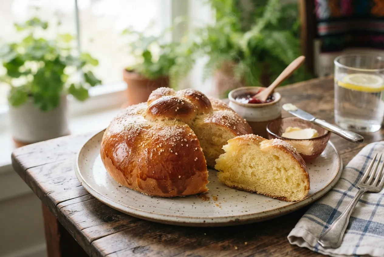 Pan de yema casero para un desayuno típico dulce