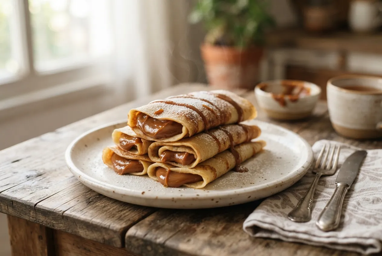Panqueques de dulce de leche para la merienda