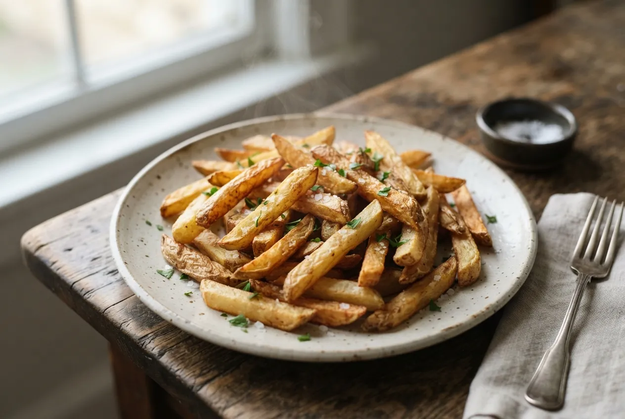Papas fritas caseras en air fryer sin aceite