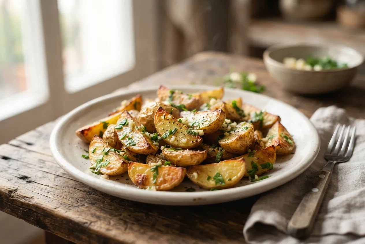 Papas al horno con provenzal para picar en la merienda