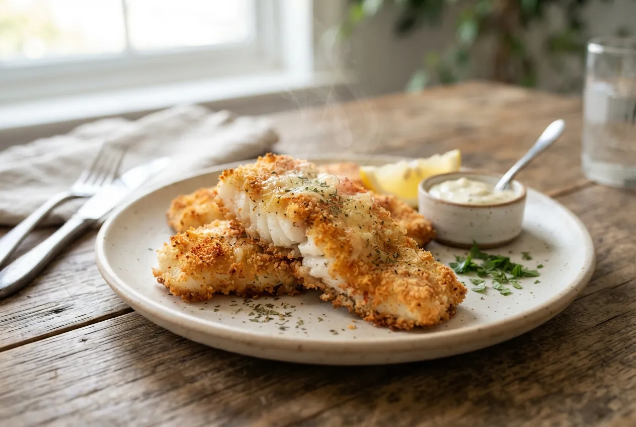 Pescado empanado liviano en air fryer
