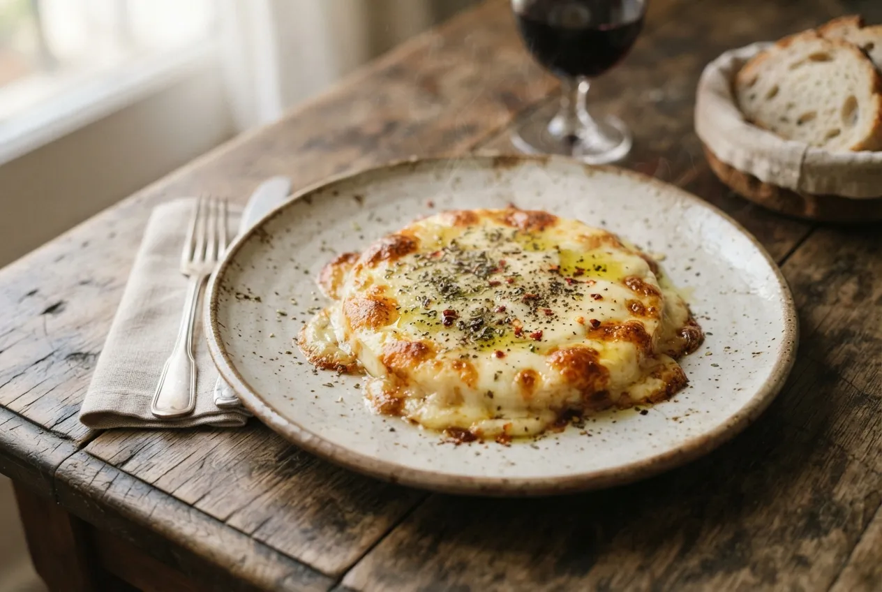 Provoleta al queso con orégano en air fryer