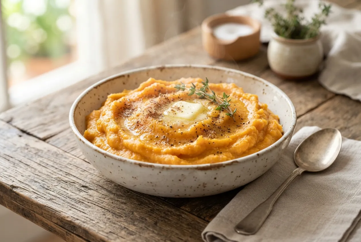 Puré mixto de calabaza y batata con especias