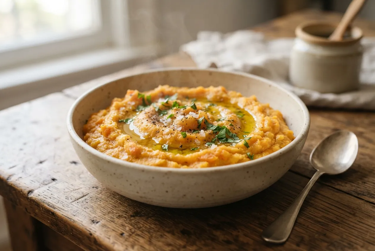 Puré de zapallo, papa y zanahoria libre de manteca