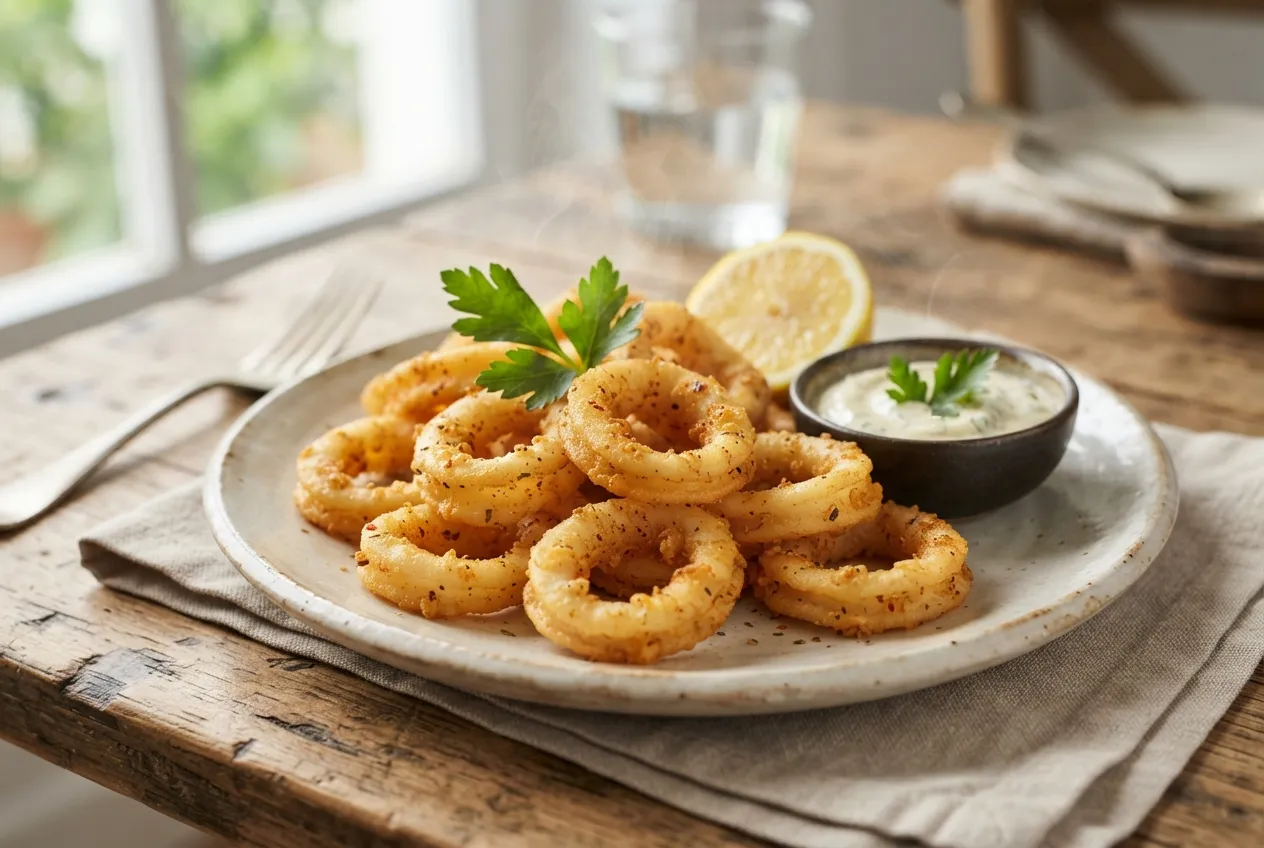 Rabas crocantes y doradas en air fryer