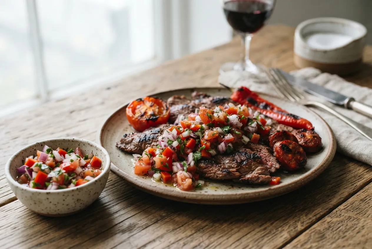 Salsa criolla para acompañar carnes y asados