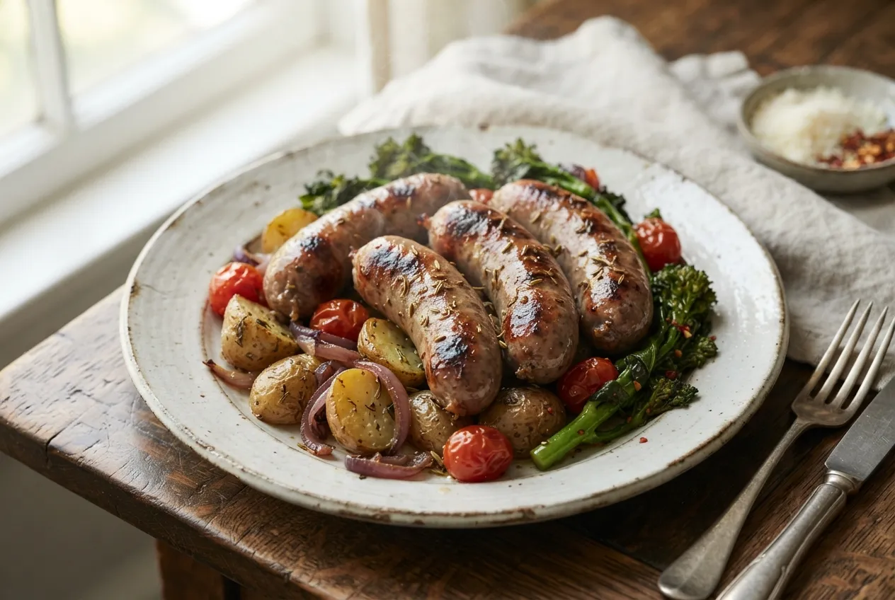 Salsiccia casera con especias italianas para asar