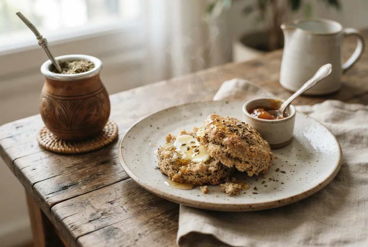 Scone integral con semillas para desayuno con mate