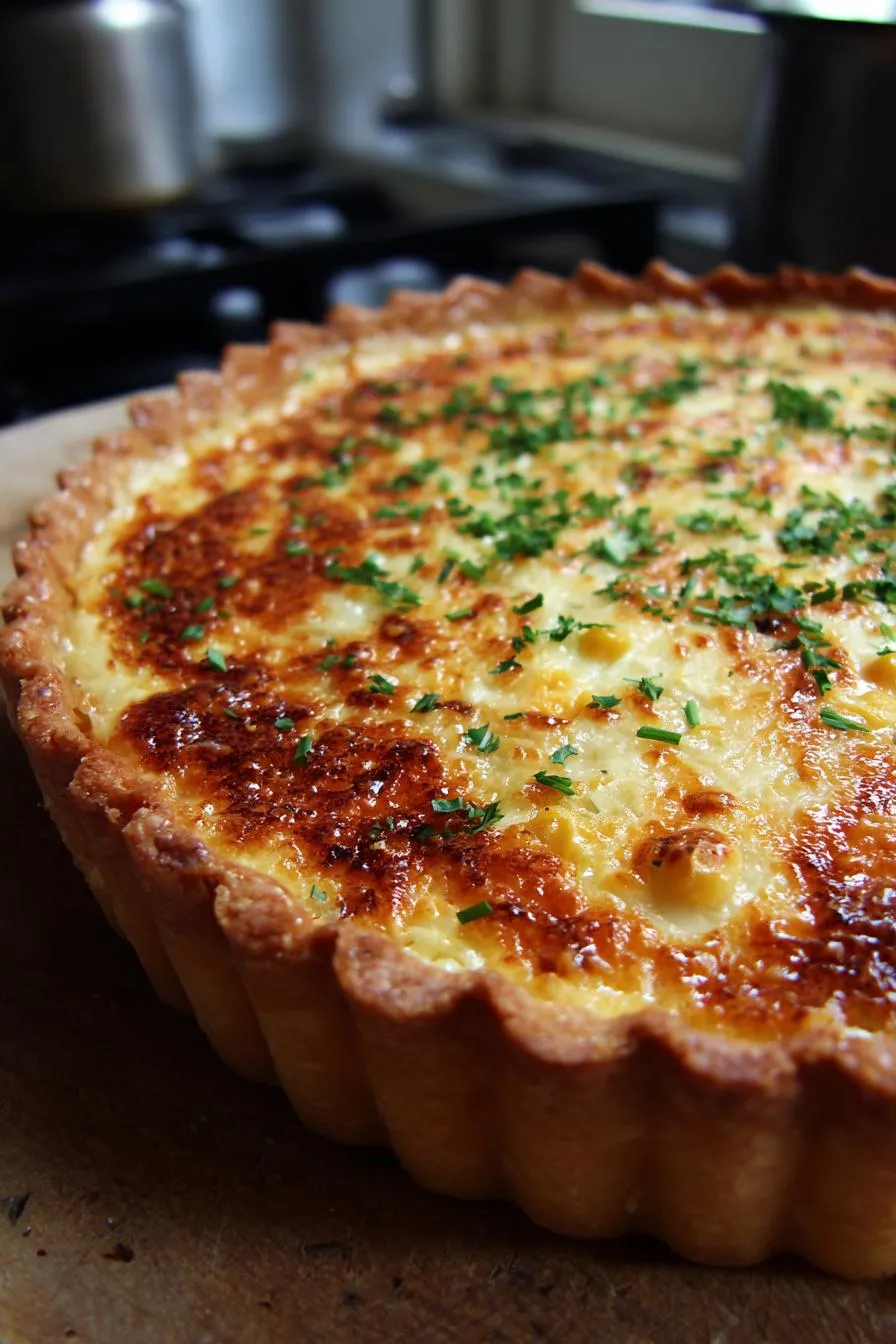 Tarta de cebolla y queso para la cena