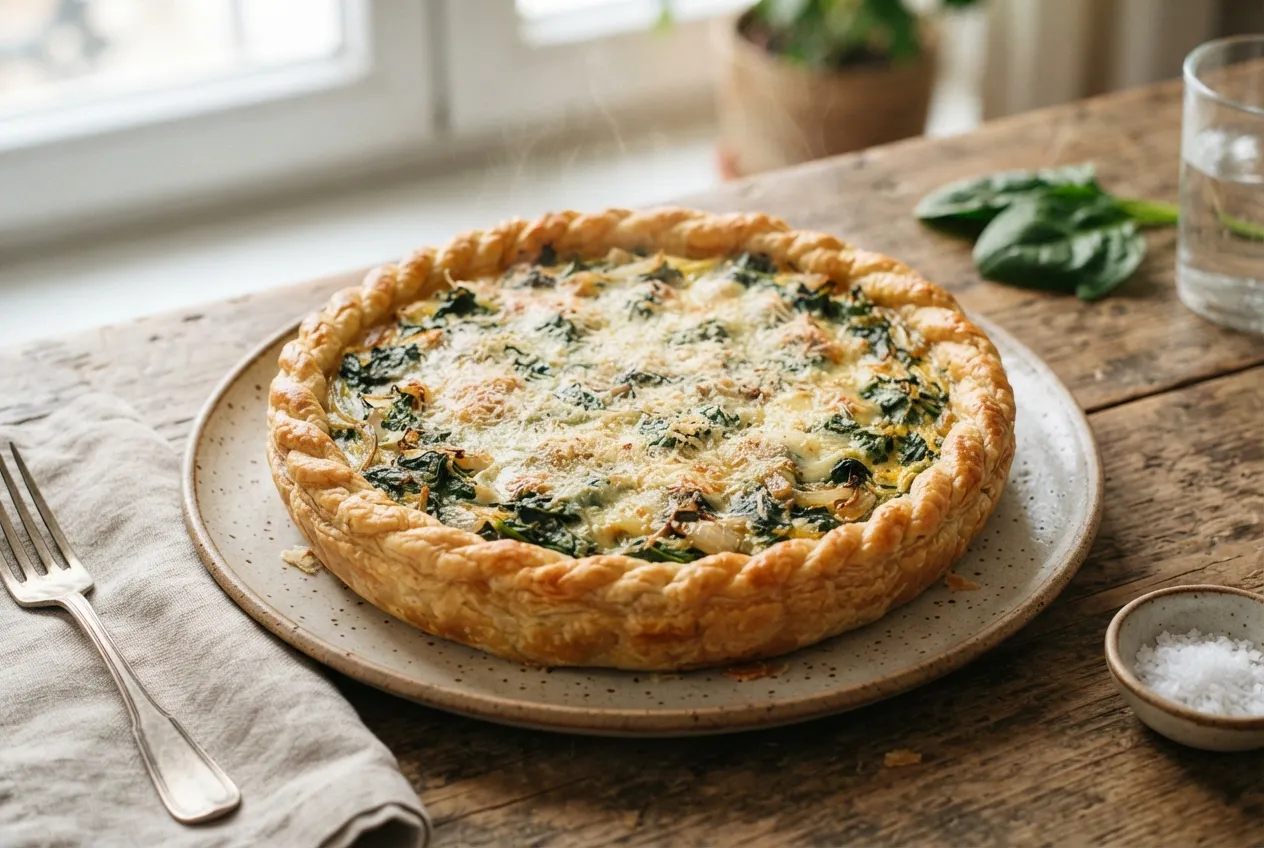Tarta de espinaca y queso para la familia