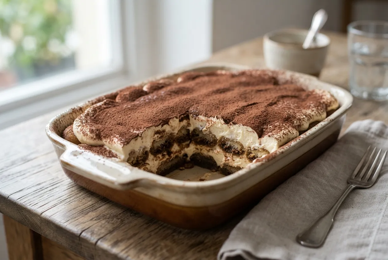 Tiramisú casero con café y queso mascarpone