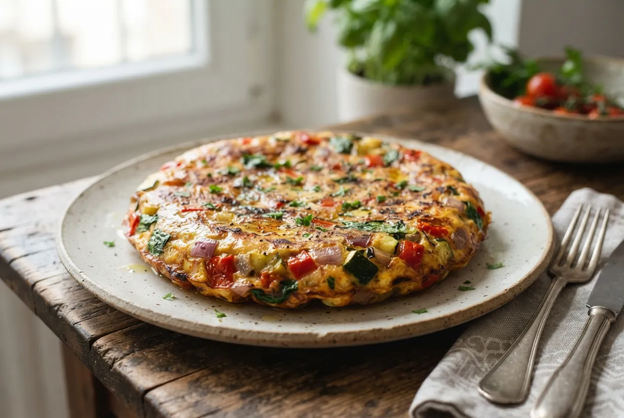 Tortilla de verduras integrada en air fryer